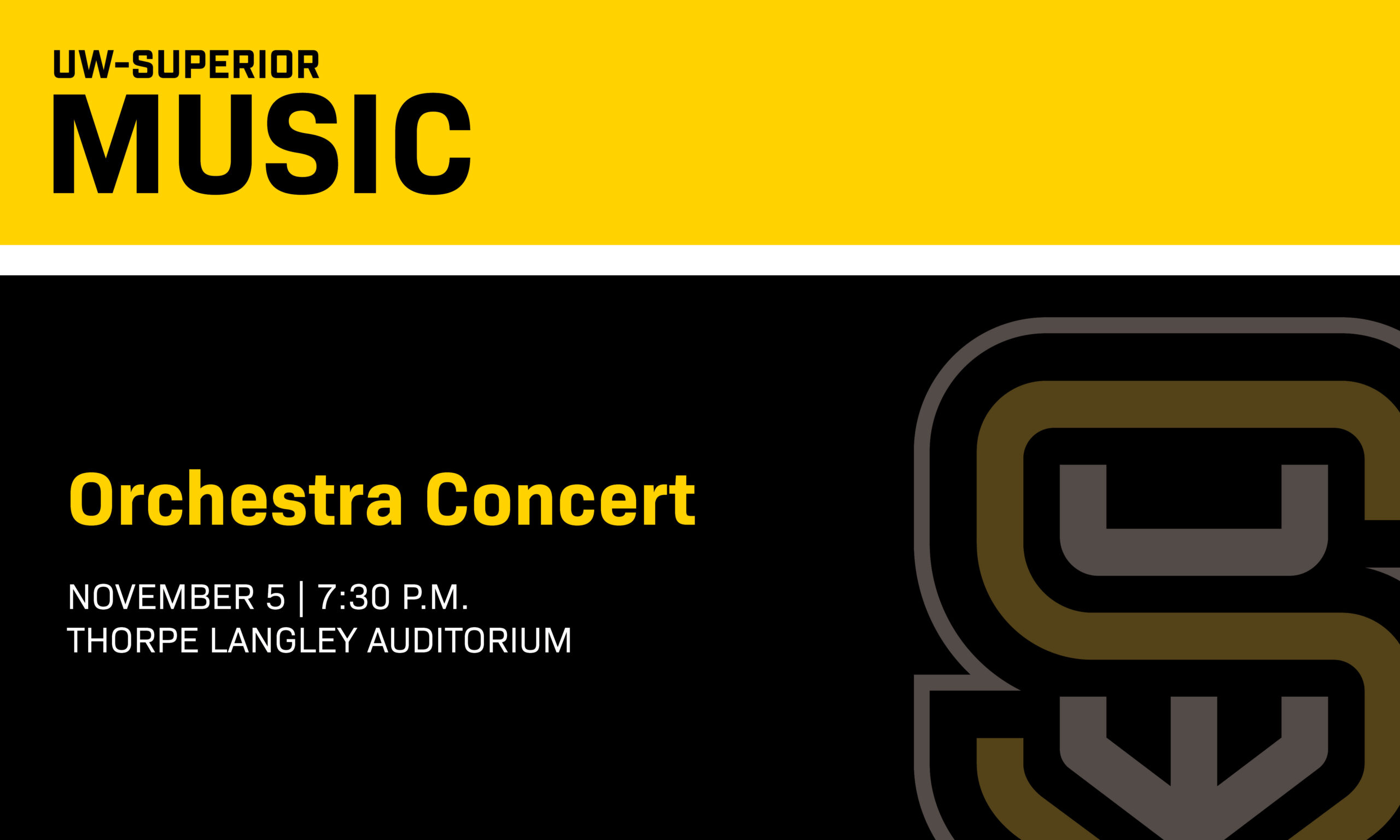 UW-Superior Music Orchestra Concert on November 5 at 7:30 p.m. in Thorpe Langley Auditorium.