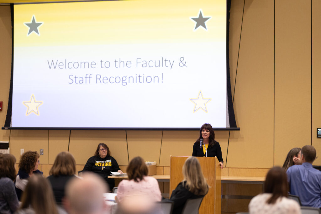 The University of Wisconsin-Superior’s annual Faculty and Staff Recognition Program was held Monday, May 1, in the Yellowjacket Union and with a virtual option.