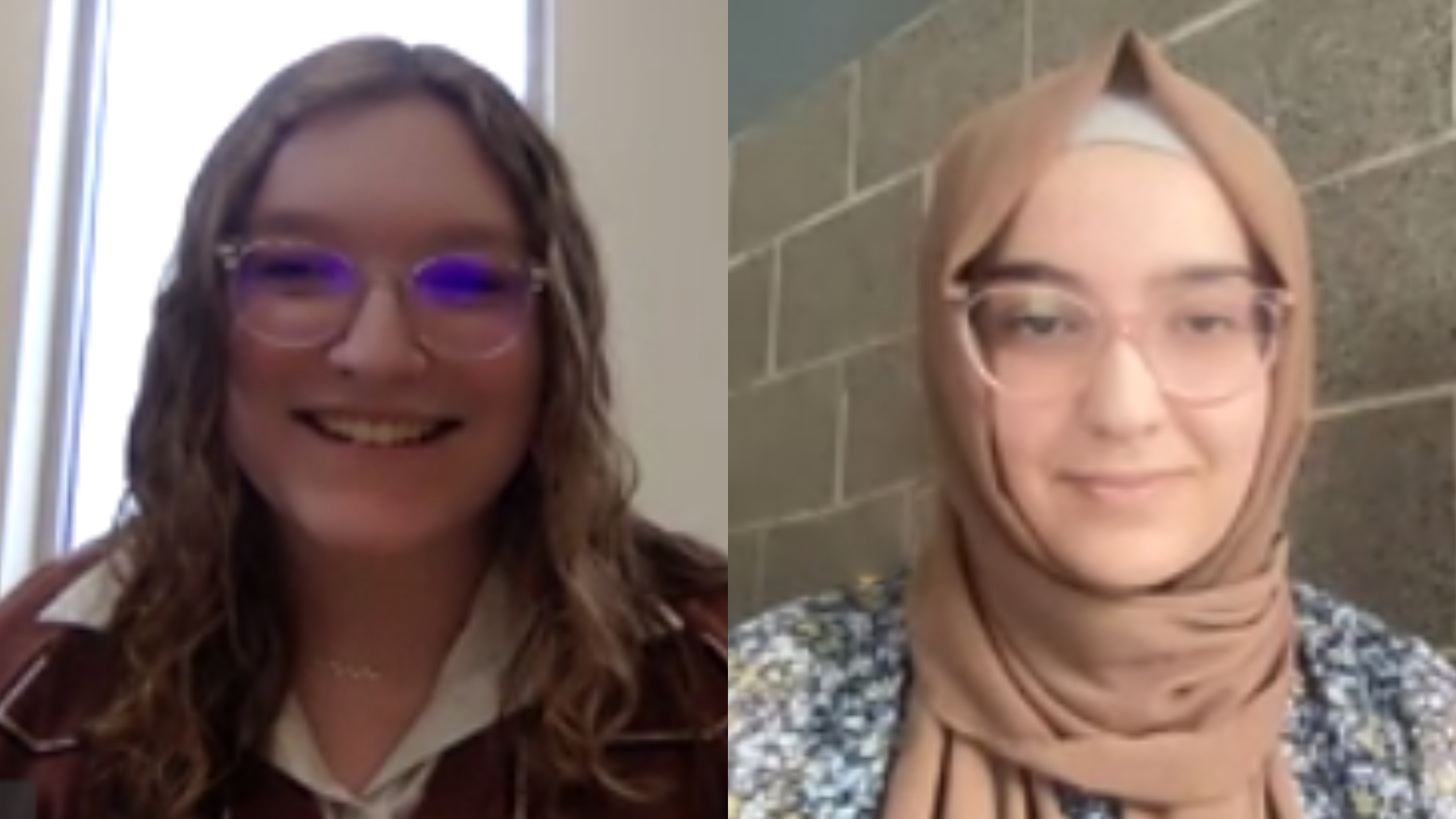University of Wisconsin-Superior students Zoe Tietz and Zina Deriche were recognized for their research communication skills in the WiSys Quick Pitch on April 5.