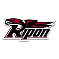 Logo showing a stylized red and black hawk soaring above the word Ripon in bold, italicized, black and white letters with red accents.