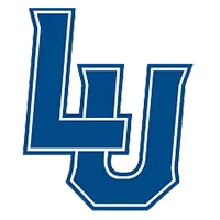 Logo with the blue letters LU overlapping, outlined in white and black, representing Lincoln University.