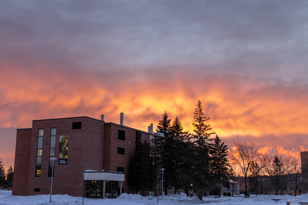 Barstow Hall at sunset